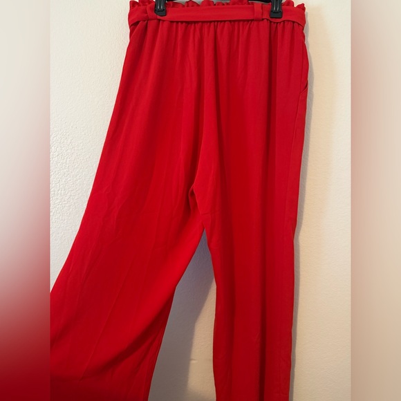 BOLD elements Red Ruffled Waist Pants - Picture 3 of 6